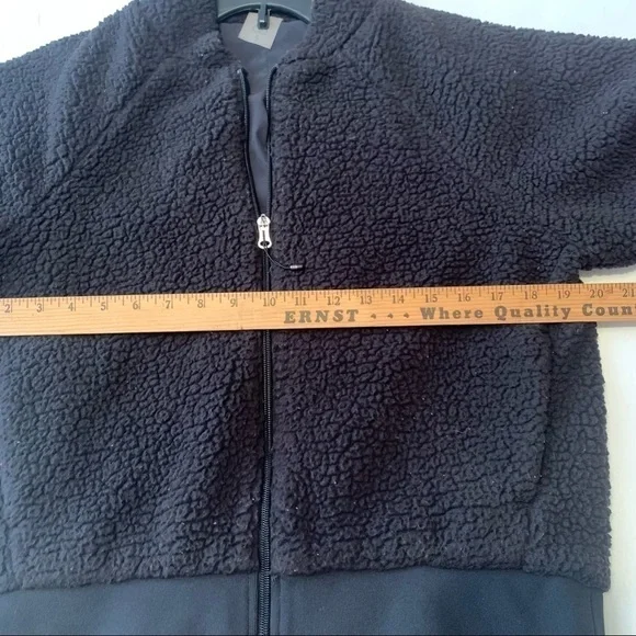 CALIA black Sherpa textured zip up coat - Picture 8 of 9